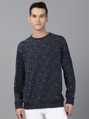 Men Navy Regular Fit Crew Neck Sweat Shirt