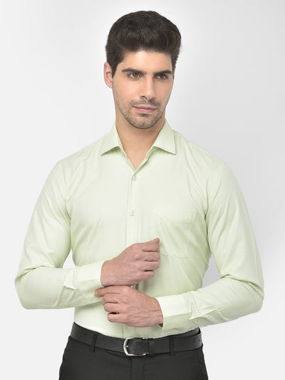 Men Mint Regular Fit Solid Formal Shirt