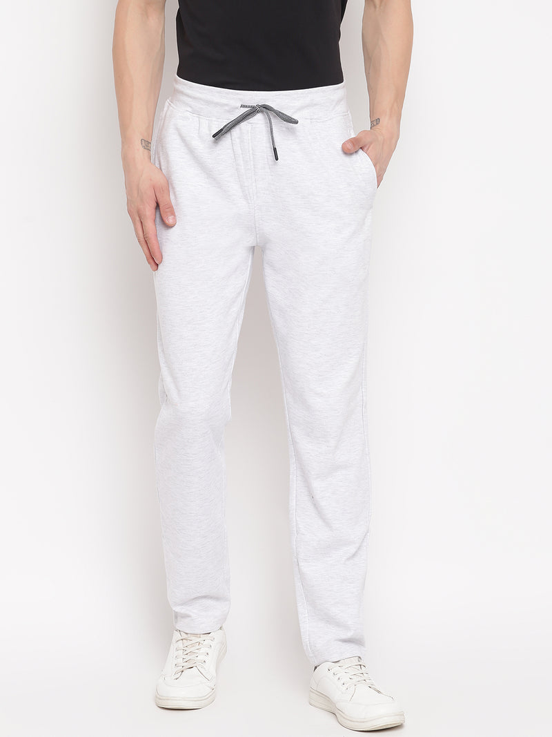 Men Light Grey Regular Fit Mid Rise Solid Lower
