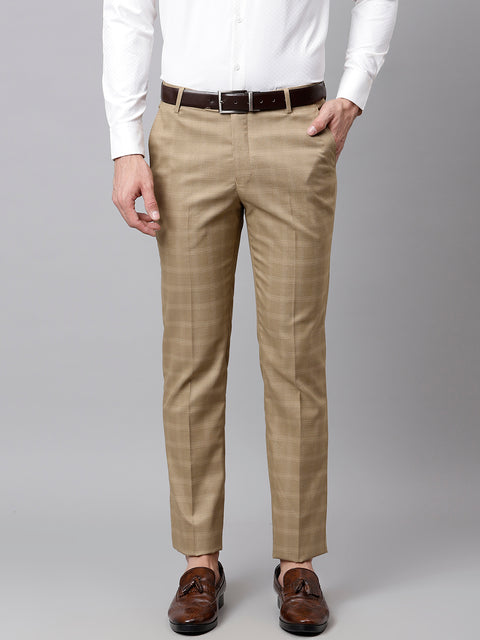 Buy Van Heusen Khaki Regular Fit Flat Front Trousers for Mens Online  Tata  CLiQ