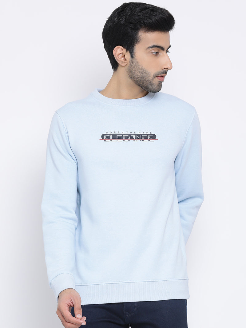 Men Sky Regular Fit Crew Neck Sweat Shirt