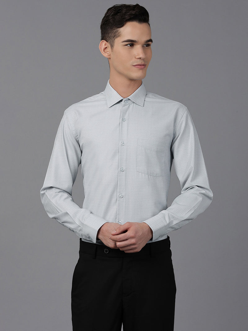 Men Grey Regular Fit Solid Formal Shirt