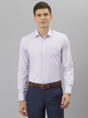 Men Light Purple Regular Fit Solid Formal Shirt