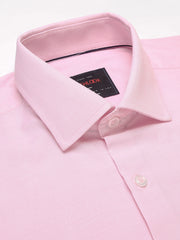 Men Pink Regular Fit Solid Formal Shirt