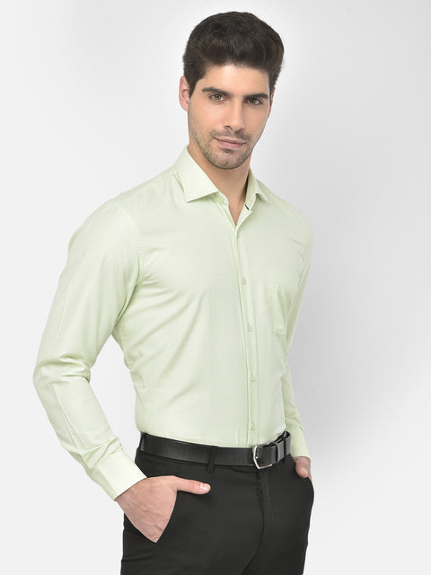 Men Mint Regular Fit Solid Formal Shirt