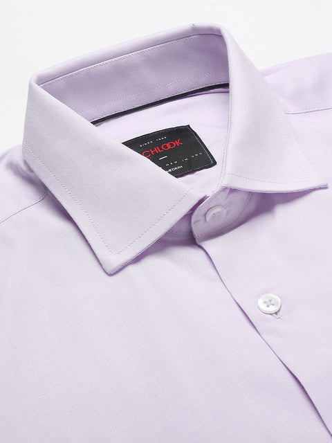 Men Light Purple Regular Fit Solid Formal Shirt