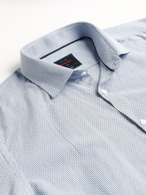 Men Sky Blue Regular Fit Solid Formal Shirt