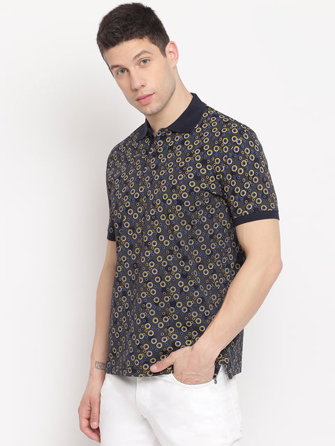 Navy Regular Fit Polo Neck T-Shirt