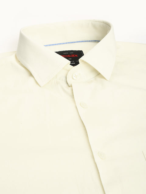 Men Lemon Regular Fit Solid Formal Shirt