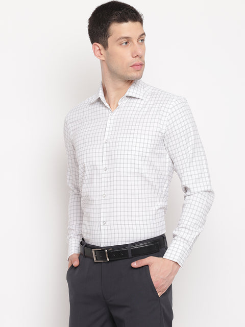 Men White Regular Fit Formal Shirt