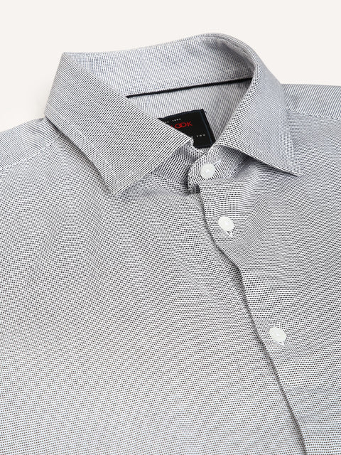 Men Grey Regular Fit Solid Formal Shirt
