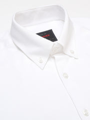 Men White Regular Fit Solid Formal Shirt