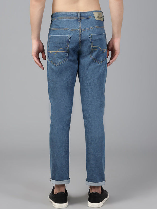 Men BlueSlim Fit Mid Rise Clean Look Streachable Jeans