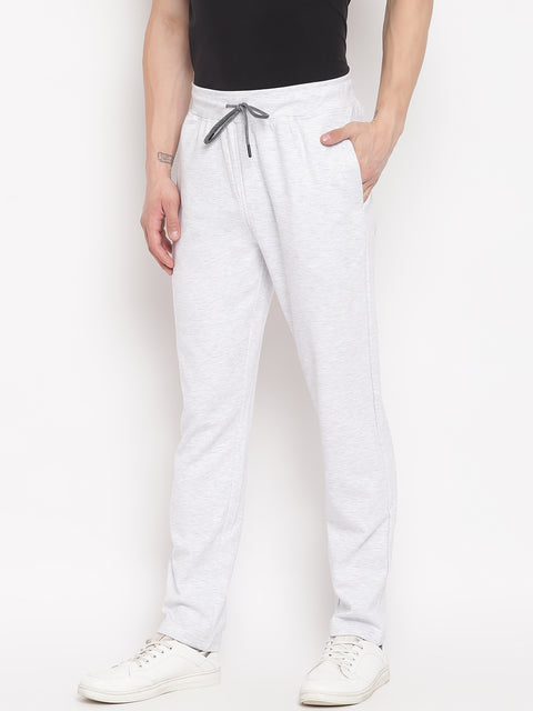 Men Light Grey Regular Fit Mid Rise Solid Lower