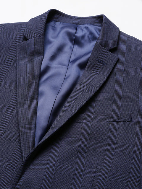 Men Blue 2 Piece Solid Formal Suit