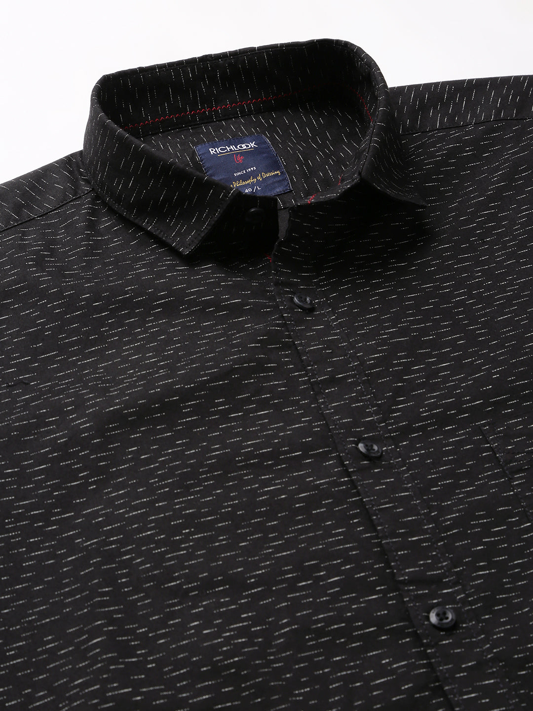 Men Black Slim Fit Printed Casual Shirt
