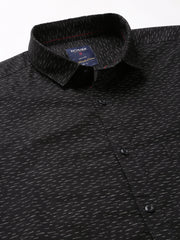 Men Black Slim Fit Printed Casual Shirt
