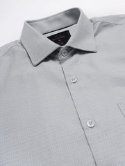 Men Grey Regular Fit Solid Formal Shirt