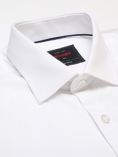 Men White Regular Fit Solid Formal Shirt