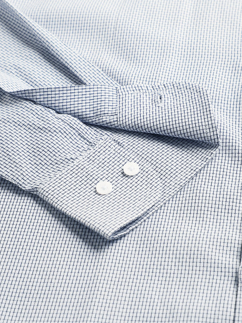 Men Sky Blue Regular Fit Solid Formal Shirt