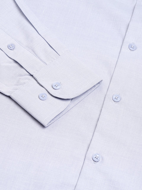 Men Grey Regular Fit Solid Formal Shirt