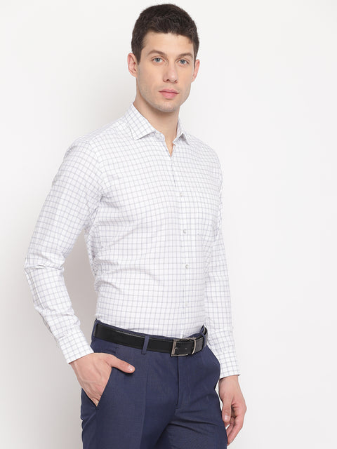Men White Regular Fit Formal Shirt