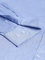 Men Blue Slim Fit Printed Club Wear Shirt