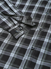 Men Black Slim Fit Checkered Casual Shirt