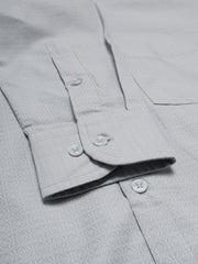 Men Grey Regular Fit Solid Formal Shirt
