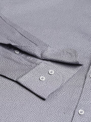 Men Grey Slim Fit Printed Club Wear Shirt