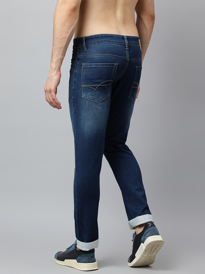 Men Tint Blue Slim Fit Mid Rise Clean Look Stretchable Jeans