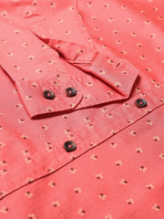 Men Pink Slim Fit Printed Casual Shirt