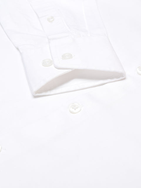 Men White Regular Fit Solid Formal Shirt