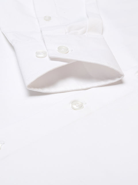 Men White Regular Fit Solid Formal Shirt