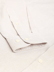 Men Beige Regular Fit Solid Formal Shirt