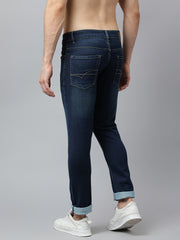 Men Indigo Tint Slim Fit Mid Rise Clean Look Strechable Jeans