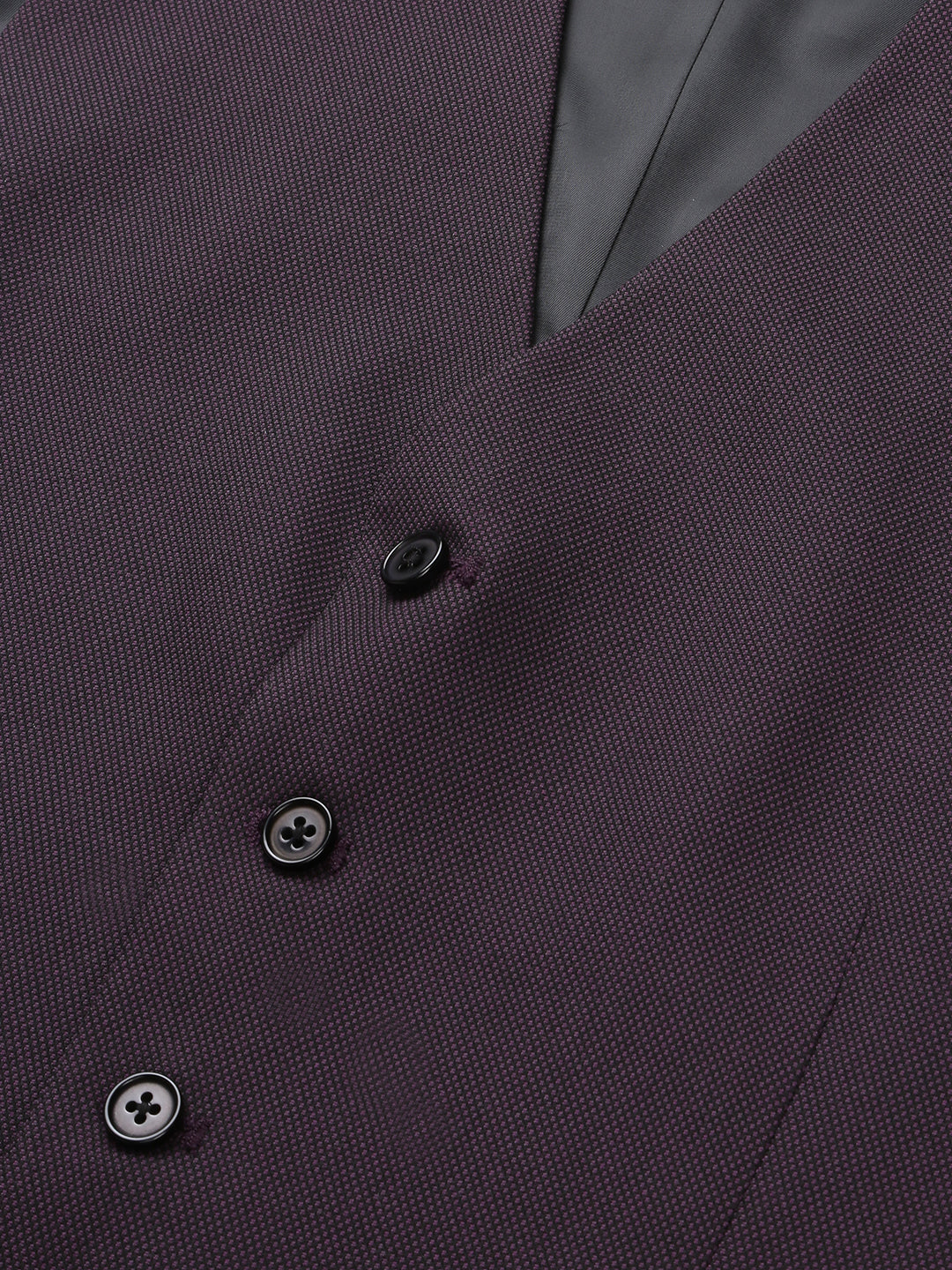 Men Wine 3 Piece Solid Formal Suit