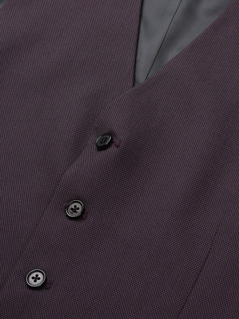 Men Wine 3 Piece Solid Formal Suit