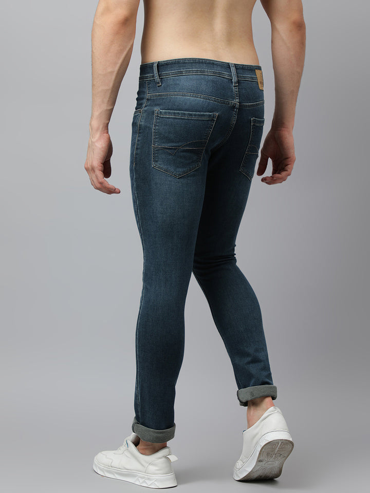 Men Green Tint Slim Fit Mid Rise Clean Look Stretchable Jeans
