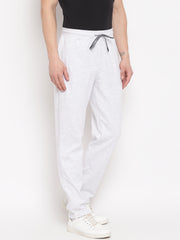 Men Light Grey Regular Fit Mid Rise Solid Lower