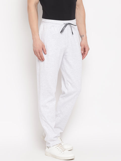 Men Light Grey Regular Fit Mid Rise Solid Lower
