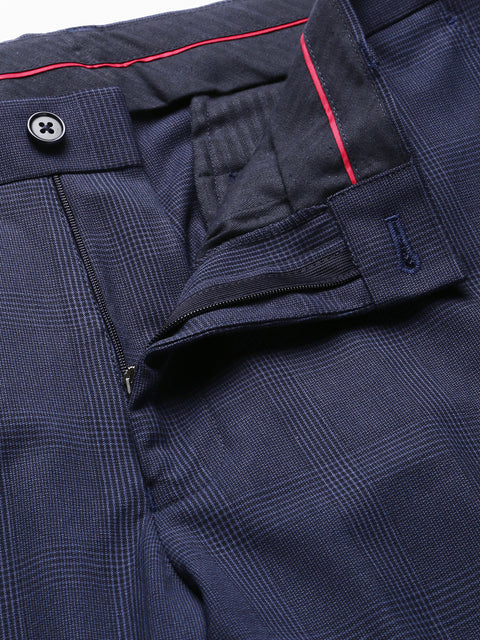 Men Blue 2 Piece Solid Formal Suit