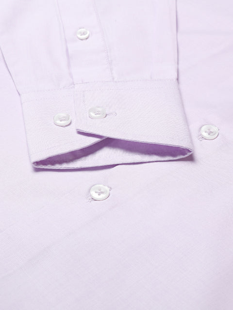 Men Light Purple Regular Fit Solid Formal Shirt