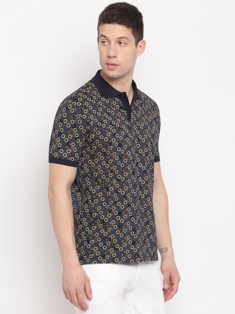 Navy Regular Fit Polo Neck T-Shirt