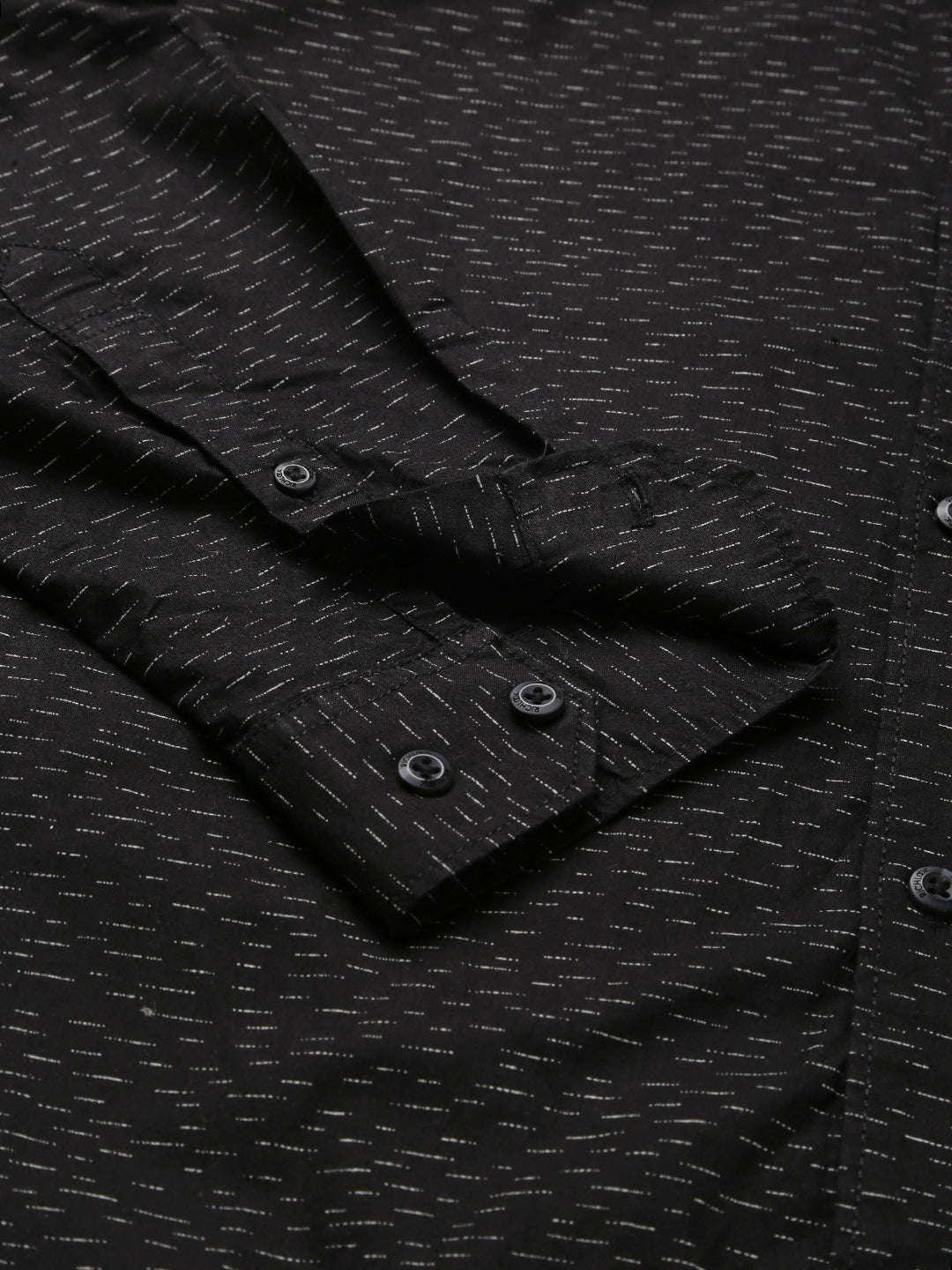 Men Black Slim Fit Printed Casual Shirt