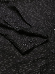 Men Black Slim Fit Printed Casual Shirt