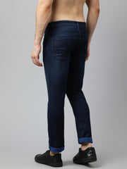 Men Indigo Slim Fit Mid Rise Clean Look Strechable Jeans