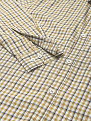 Men Khaki Slim Fit Checkered Casual Shirt