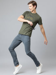 Men Dark Grey Slim Fit Mid Rise Clean Look Streachable Jeans