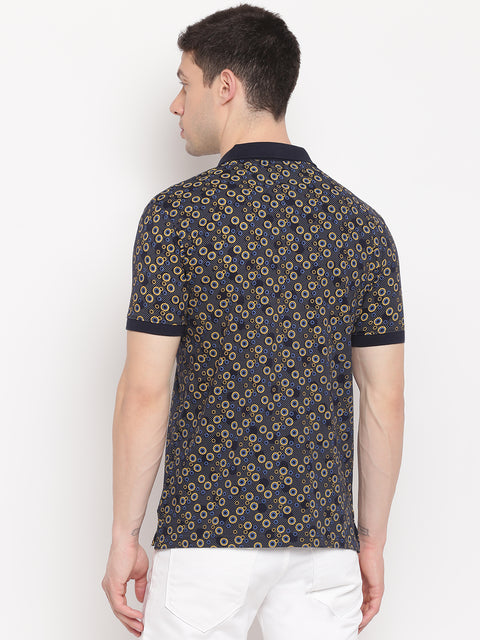 Navy Regular Fit Polo Neck T-Shirt